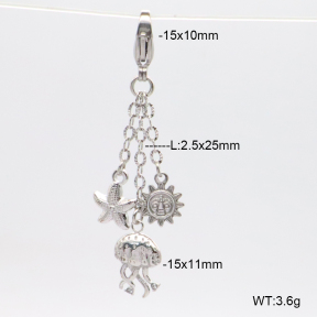 6BC000072ahjb-908  Czech Stones  Stainless Steel Bikini Charms