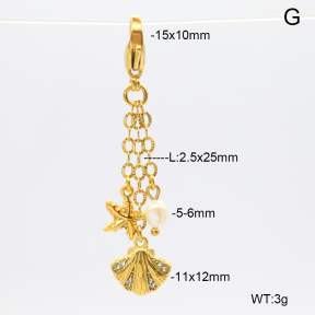 6BC000073vhkb-908  Czech Stones & Cultured Freshwater Pearls  Stainless Steel Bikini Charms