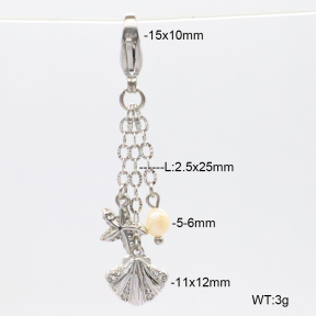 6BC000074ahjb-908  Czech Stones & Cultured Freshwater Pearls  Stainless Steel Bikini Charms