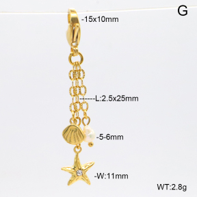 6BC000075vhkb-908  Czech Stones & Cultured Freshwater Pearls  Stainless Steel Bikini Charms