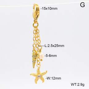 6BC000077vhmv-908  Czech Stones & Cultured Freshwater Pearls  Stainless Steel Bikini Charms