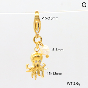 6BC000081bhva-908  Czech Stones & Cultured Freshwater Pearls  Stainless Steel Bikini Charms