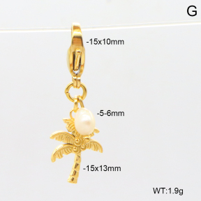 6BC000083bhva-908  Cultured Freshwater Pearls  Stainless Steel Bikini Charms