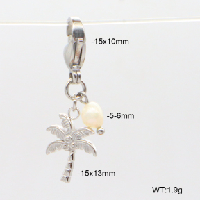 6BC000084vbpb-908  Cultured Freshwater Pearls  Stainless Steel Bikini Charms