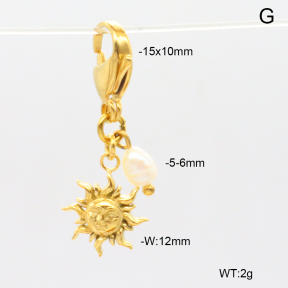 6BC000085bhva-908  Cultured Freshwater Pearls  Stainless Steel Bikini Charms