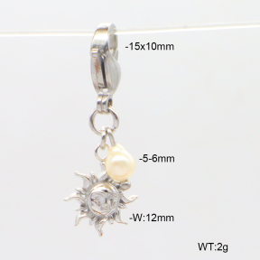 6BC000086vbpb-908  Cultured Freshwater Pearls  Stainless Steel Bikini Charms
