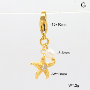 6BC000091bhva-908  Czech Stones & Cultured Freshwater Pearls  Stainless Steel Bikini Charms