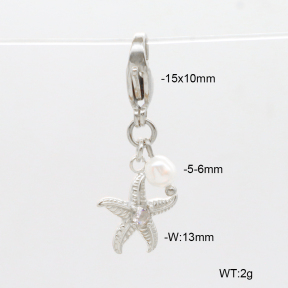 6BC000092vbpb-908  Czech Stones & Cultured Freshwater Pearls  Stainless Steel Bikini Charms