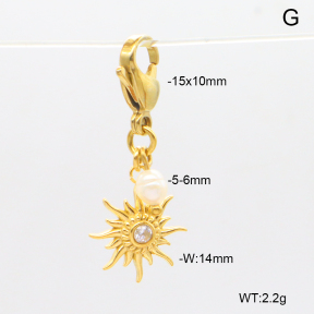 6BC000093bhva-908  Czech Stones & Cultured Freshwater Pearls  Stainless Steel Bikini Charms