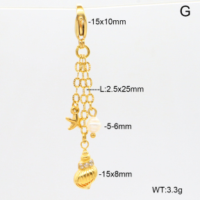 6BC000095ahjb-908  Czech Stones & Cultured Freshwater Pearls  Stainless Steel Bikini Charms