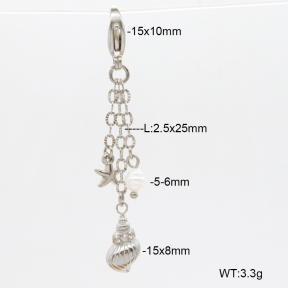 6BC000096bhia-908  Czech Stones & Cultured Freshwater Pearls  Stainless Steel Bikini Charms