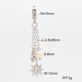 6BC000102bhil-908  Cultured Freshwater Pearls  Stainless Steel Bikini Charms