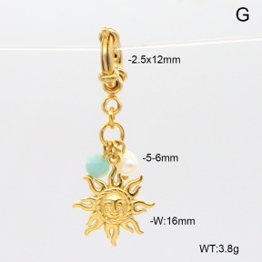 6BC000115vhmv-908  Amazonite & Cultured Freshwater Pearls  Stainless Steel Bikini Charms