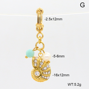 6BC000117ahlv-908  Czech Stones & Amazonite & Cultured Freshwater Pearls  Stainless Steel Bikini Charms