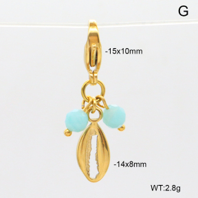 6BC000121vbnb-908  Amazonite  Stainless Steel Bikini Charms