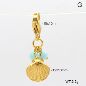 6BC000124vbnb-908  Amazonite  Stainless Steel Bikini Charms