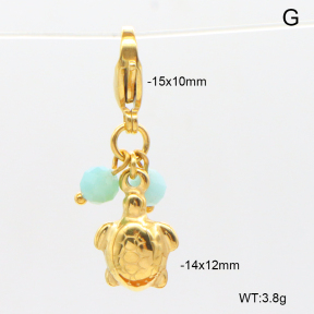 6BC000125vbnb-908  Amazonite  Stainless Steel Bikini Charms