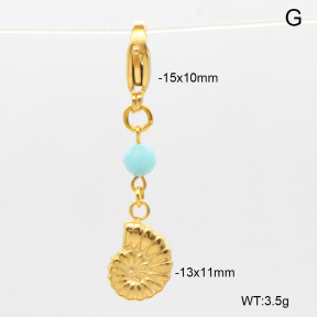 6BC000126vbnb-908  Amazonite  Stainless Steel Bikini Charms