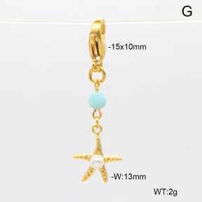 6BC000127abol-908  Amazonite & Plastic Imitation Pearls  Stainless Steel Bikini Charms
