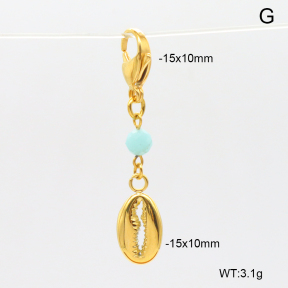 6BC000128vbnb-908  Amazonite  Stainless Steel Bikini Charms