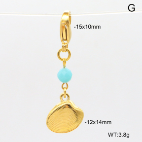 6BC000130vbnb-908  Amazonite  Stainless Steel Bikini Charms