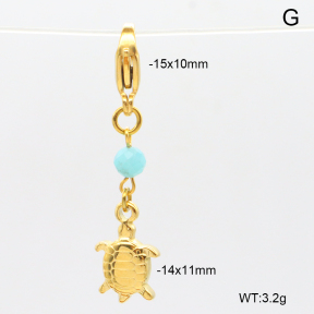 6BC000132vbnb-908  Amazonite  Stainless Steel Bikini Charms