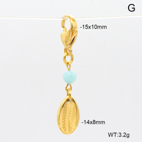 6BC000134vbnb-908  Amazonite  Stainless Steel Bikini Charms