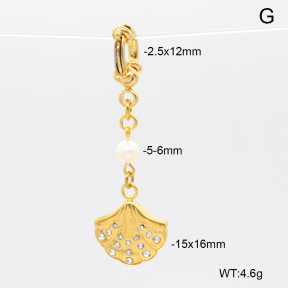 6BC000141vhha-908  Czech Stones & Cultured Freshwater Pearls  Stainless Steel Bikini Charms