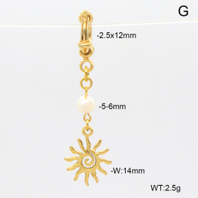 6BC000142vhha-908  Cultured Freshwater Pearls  Stainless Steel Bikini Charms