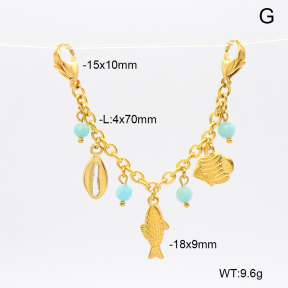 6BC000143vhkb-908  Amazonite  Stainless Steel Bikini Charms