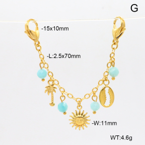 6BC000146vhkb-908  Amazonite  Stainless Steel Bikini Charms