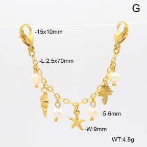 6BC000148vhmv-908  Czech Stones & Cultured Freshwater Pearls  Stainless Steel Bikini Charms