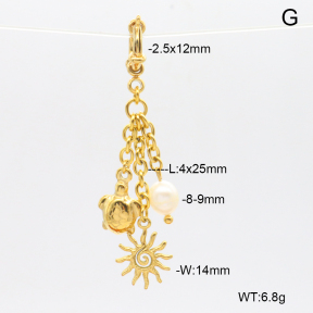 6BC000151ahjb-908  Cultured Freshwater Pearls  Stainless Steel Bikini Charms