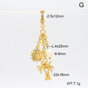 6BC000152vhll-908  Cultured Freshwater Pearls  Stainless Steel Bikini Charms