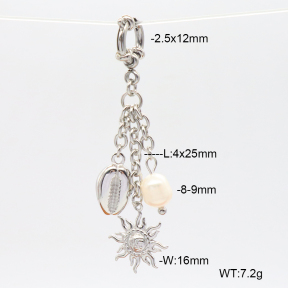 6BC000160vhnv-908  Cultured Freshwater Pearls  Stainless Steel Bikini Charms