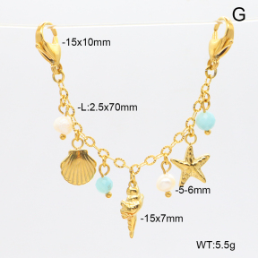 6BC000163ahlv-908  Amazonite & Cultured Freshwater Pearls  Stainless Steel Bikini Charms