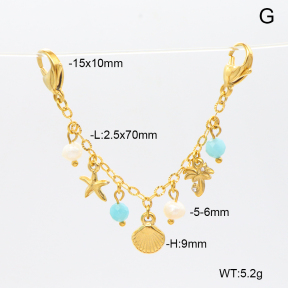 6BC000165ahlv-908  Czech Stones & Amazonite & Cultured Freshwater Pearls  Stainless Steel Bikini Charms