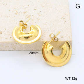 GEE002866bhva-066  316 Pin 18K PVD,Handmade Polished  Stainless Steel Earrings  BC25120543E