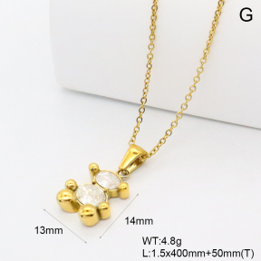 GEN002199bhva-066  18K PVD Zircon,Handmade Polished  Stainless Steel Necklace  BC25120467N-WT