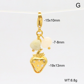 6BC000169bhbl-908  Morganite & Czech Stones  Stainless Steel Bikini Charms