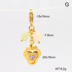 6BC000171bhva-908  Morganite & Zircon  Stainless Steel Bikini Charms