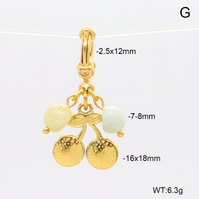 6BC000173vhha-908  Morganite  Stainless Steel Bikini Charms