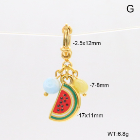 6BC000174vhha-908  Morganite & Enamel  Stainless Steel Bikini Charms