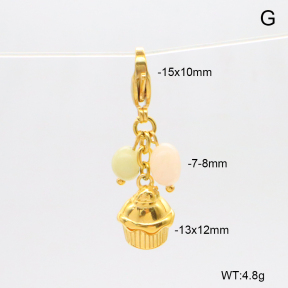 6BC000178bvpl-908  Morganite  Stainless Steel Bikini Charms