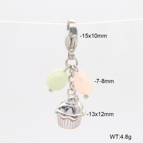 6BC000179abol-908  Morganite  Stainless Steel Bikini Charms