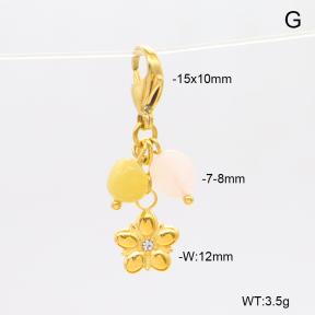 6BC000180bhva-908  Morganite & Czech Stones  Stainless Steel Bikini Charms