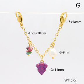 6BC000187bhva-908  Tourmaline & Cultured Freshwater Pearls  & Enamel  Stainless Steel Bikini Charms