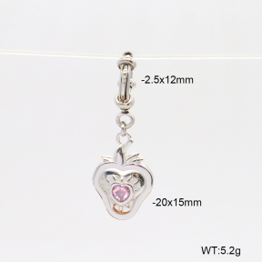 6BC000218vbpb-908  Zircon  Stainless Steel Bikini Charms
