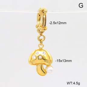 6BC000223bhva-908  Czech Stones & Plastic Imitation Pearls  Stainless Steel Bikini Charms