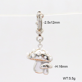 6BC000228vbpb-908  Plastic Imitation Pearls  Stainless Steel Bikini Charms